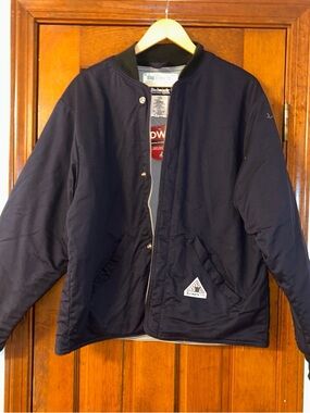 Bulwark Navy Bomber Jacket - Men's Flame-Resistant Work Coat